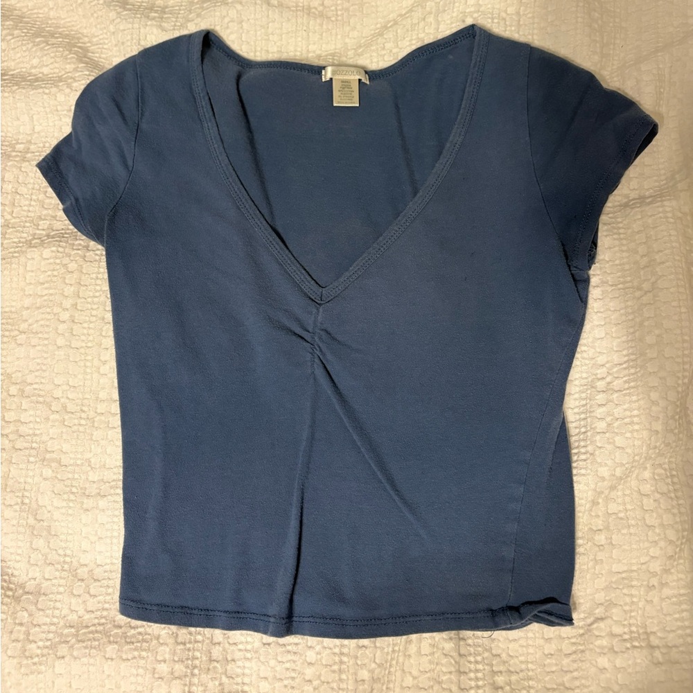 Blue v-neck top